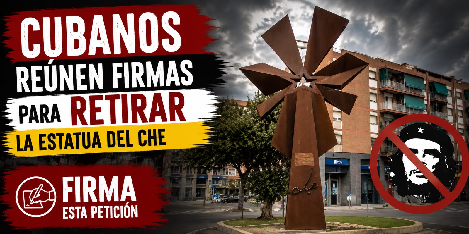 Cubanos reúnen firmas para retirar la estatua del Che en Badalona — Firma esta petición