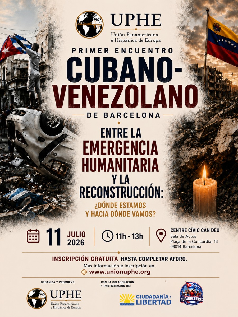 Cartel del Primer Encuentro Cubano-Venezolano de Barcelona — 11 de julio de 2026